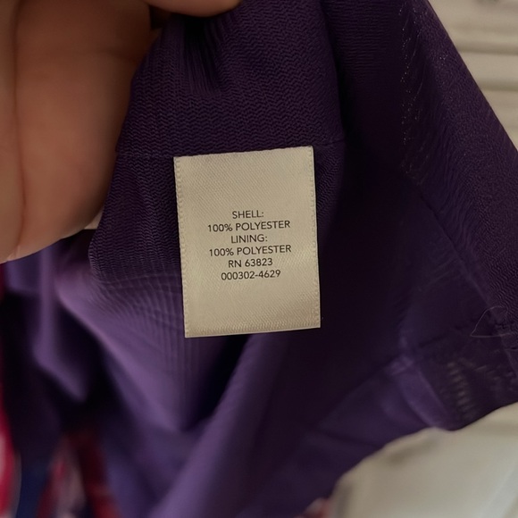 CJ Banks Chiffon Floral Pink/Purple Wrap Maxi Dress with Belt Size 1X. - Picture 10 of 12